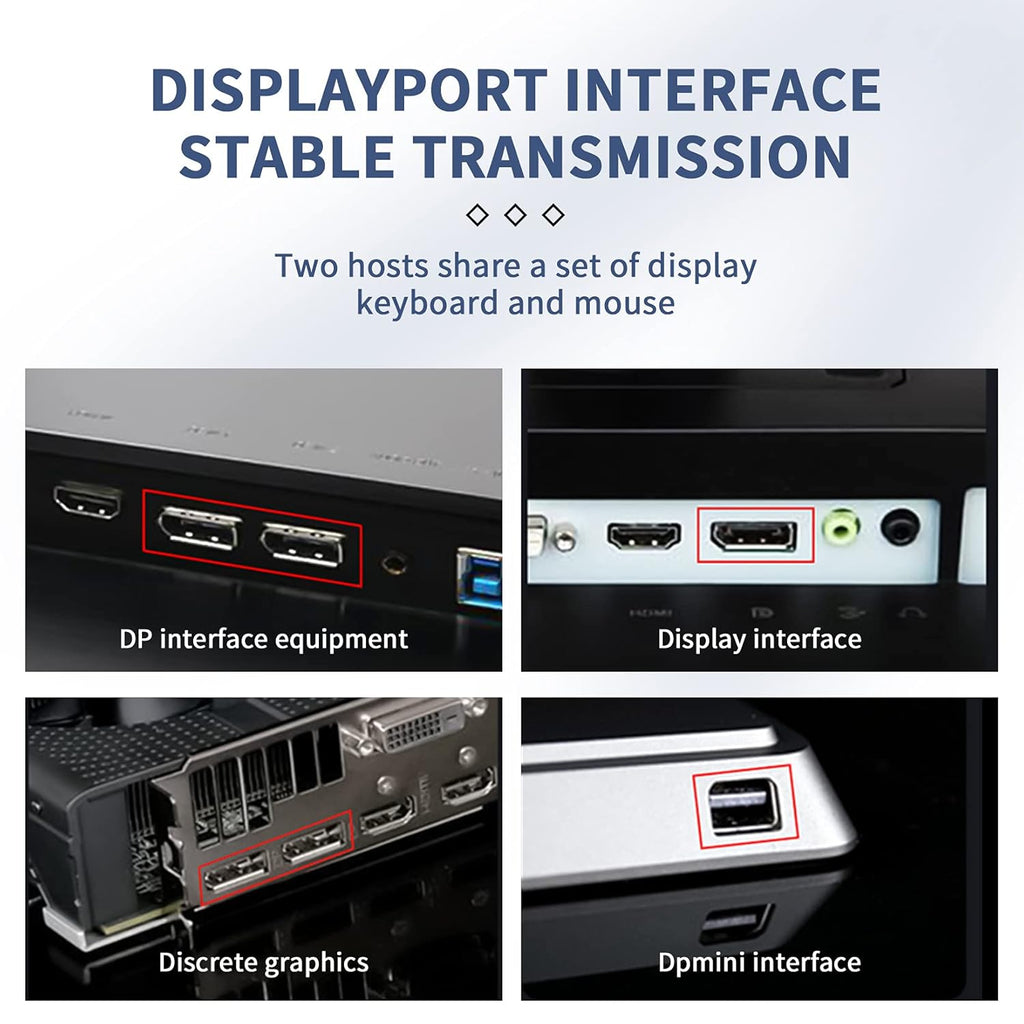 KVM Switch Displayport 4K USB 2 in 1 Out Pack of 2 J326356