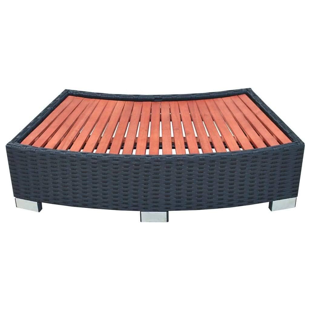 Gray Poly Rattan Spa Step E82488