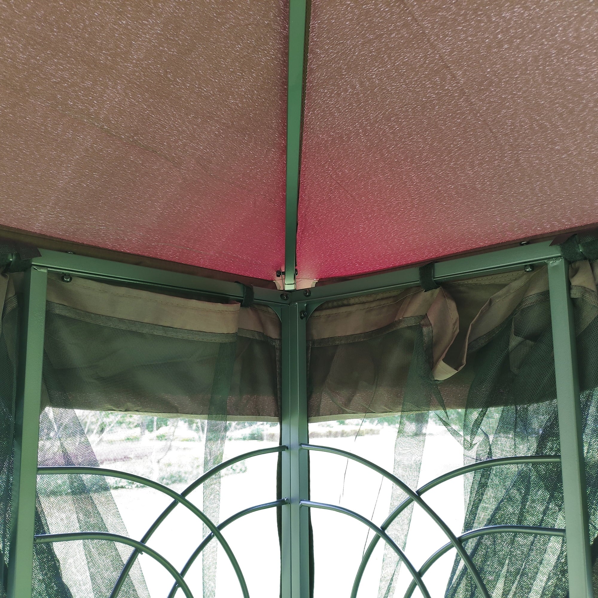 Ventilated Double Roof Gazebo with Mosquito Netting S4854