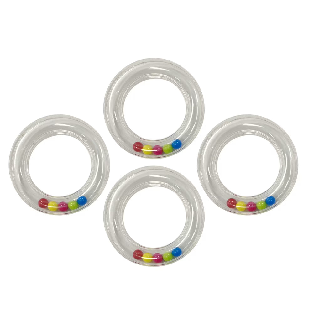 Transparent Circle Rattle Hand Crank Toy Newborn Toys 0 3 Months Kids Music Infant 4 Pcs P112125
