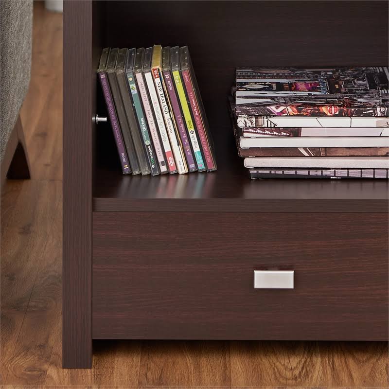 Walnut Open Shelf End Table Q68391