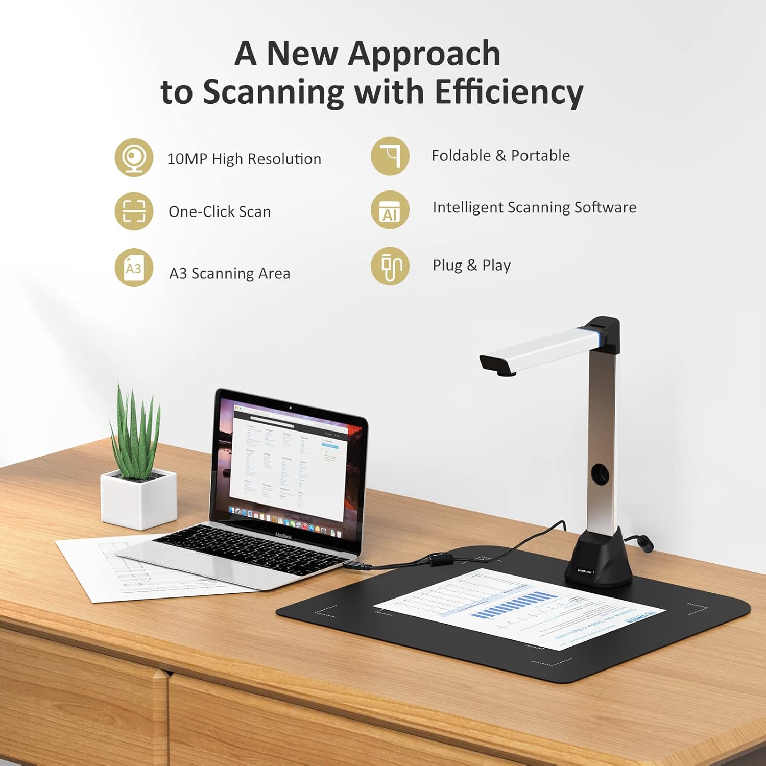 Document Camera with Built-in Mic & LED Lights E524283