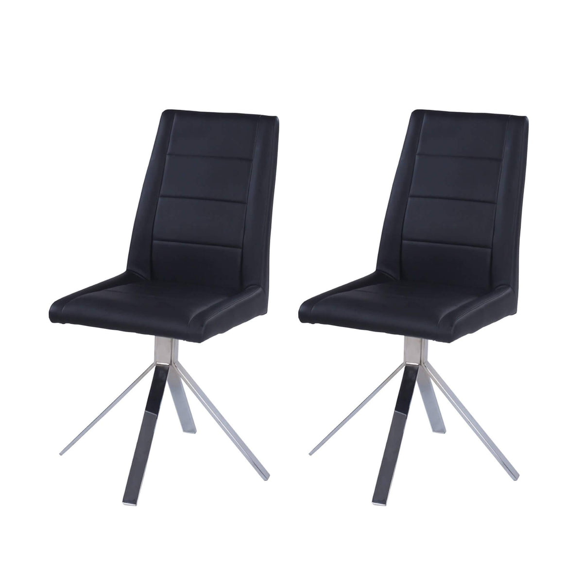 Black Channel Back Chair [Set of 2] S312985