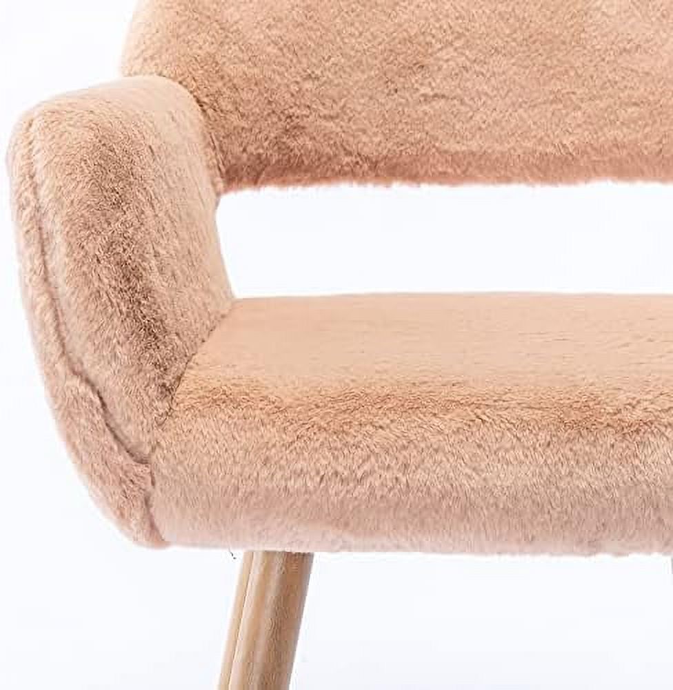 Faux Sherpa Accent Armchair with Metal Legs P135