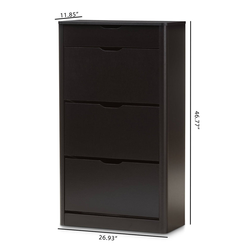 Black Wood Storage Cabinet Q193