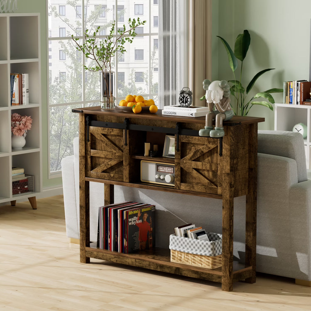 43 Inch Farmhouse Console Table with Storage N194