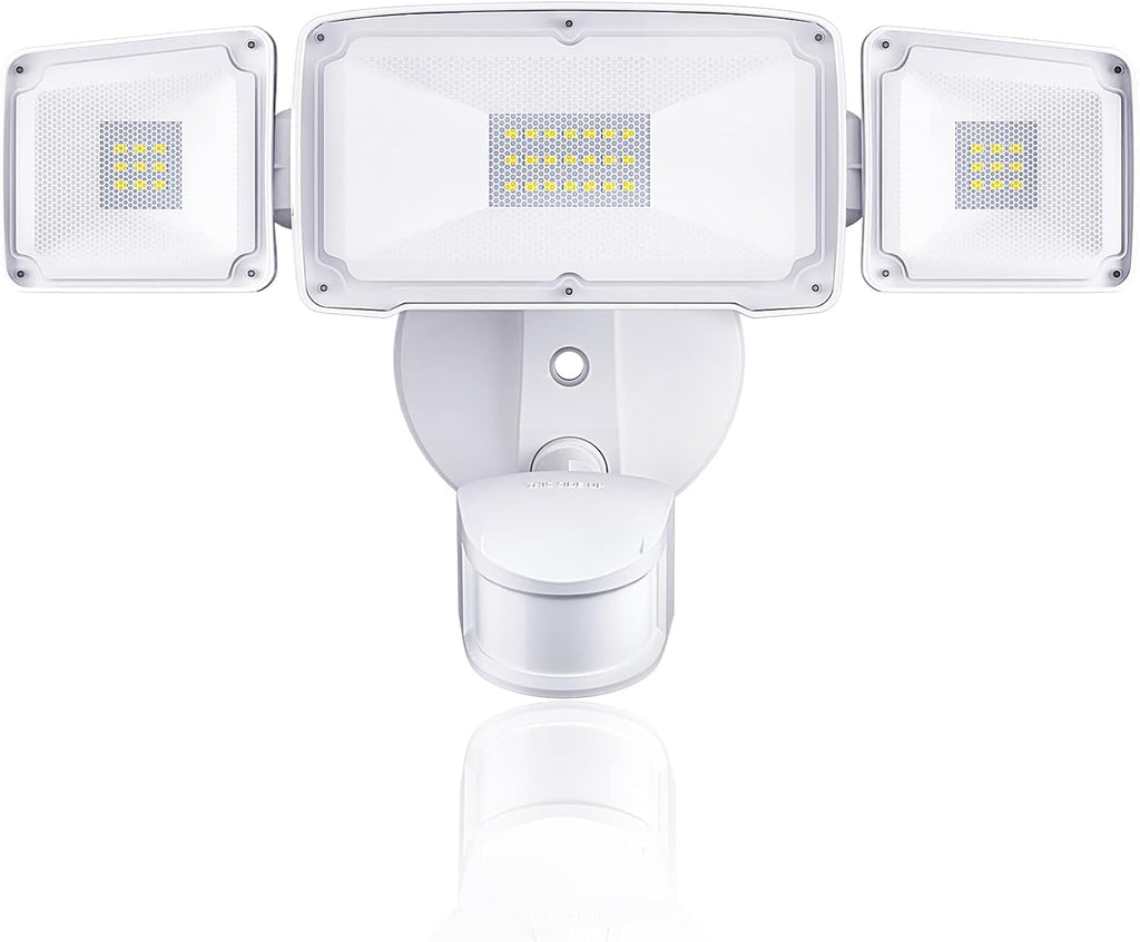 3 Head LED Security Lights with Motion Sensor, 40W, IP65 Waterproof, Brown, Pack of 2 Y8439