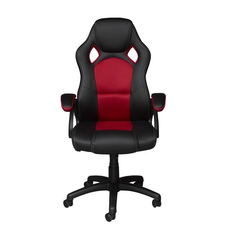 Ergonomic High-Back Executive Office Chair in Black Red J6538