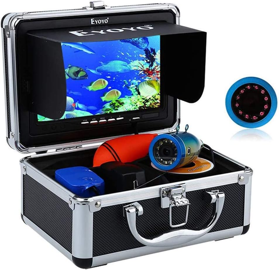 Portable Underwater Fishing Camera 7 inch LCD Monitor 1000TVL 12pcs IR Infrared Lights 50m Cable Y44234