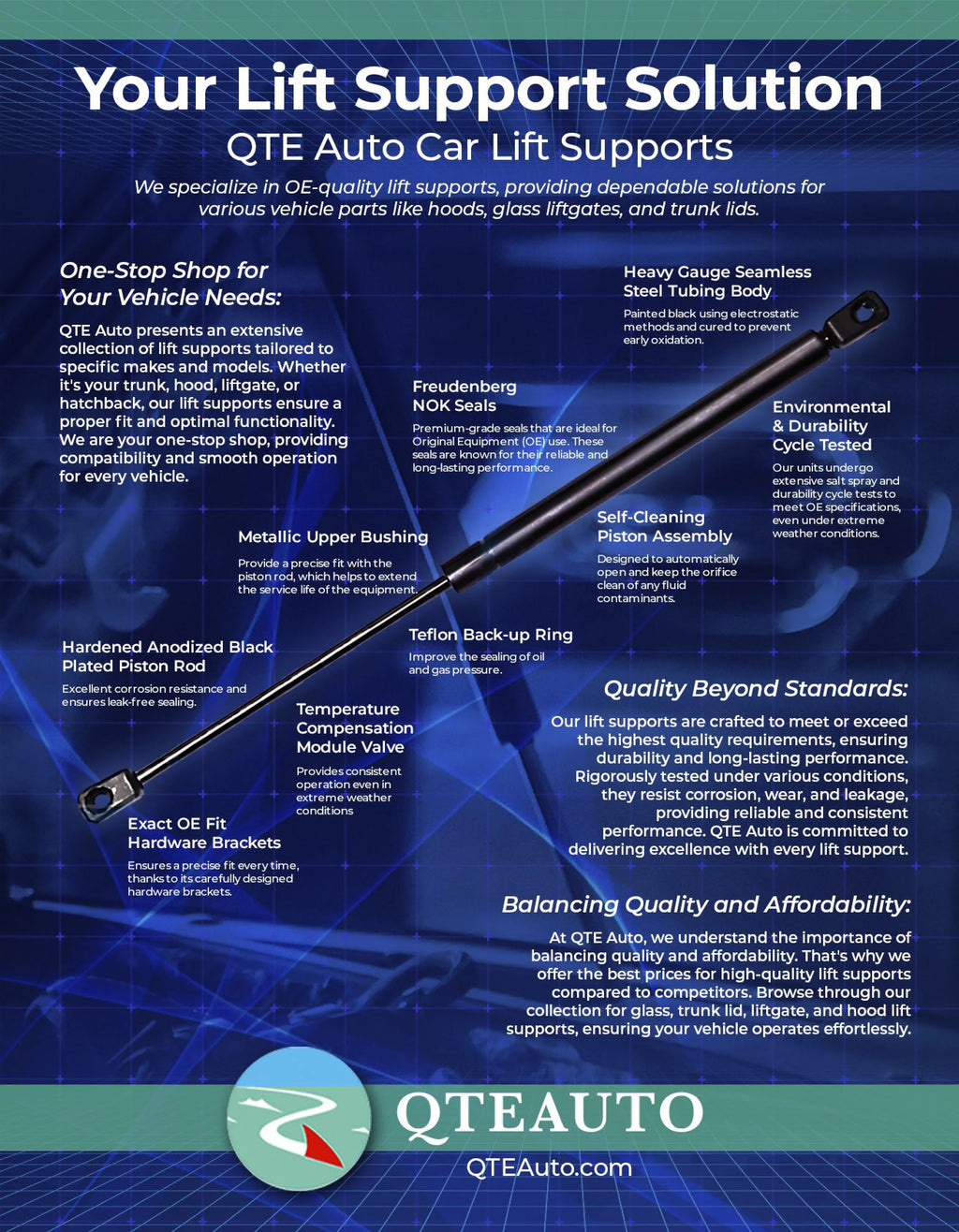 Pair of 2 Rear Tailgate Lift Support J787