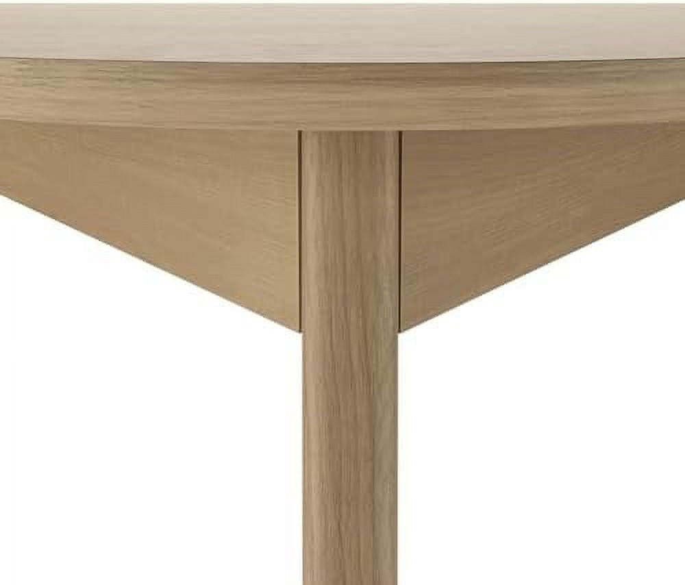 White Brown Birch Solid Wood Round Table X48885