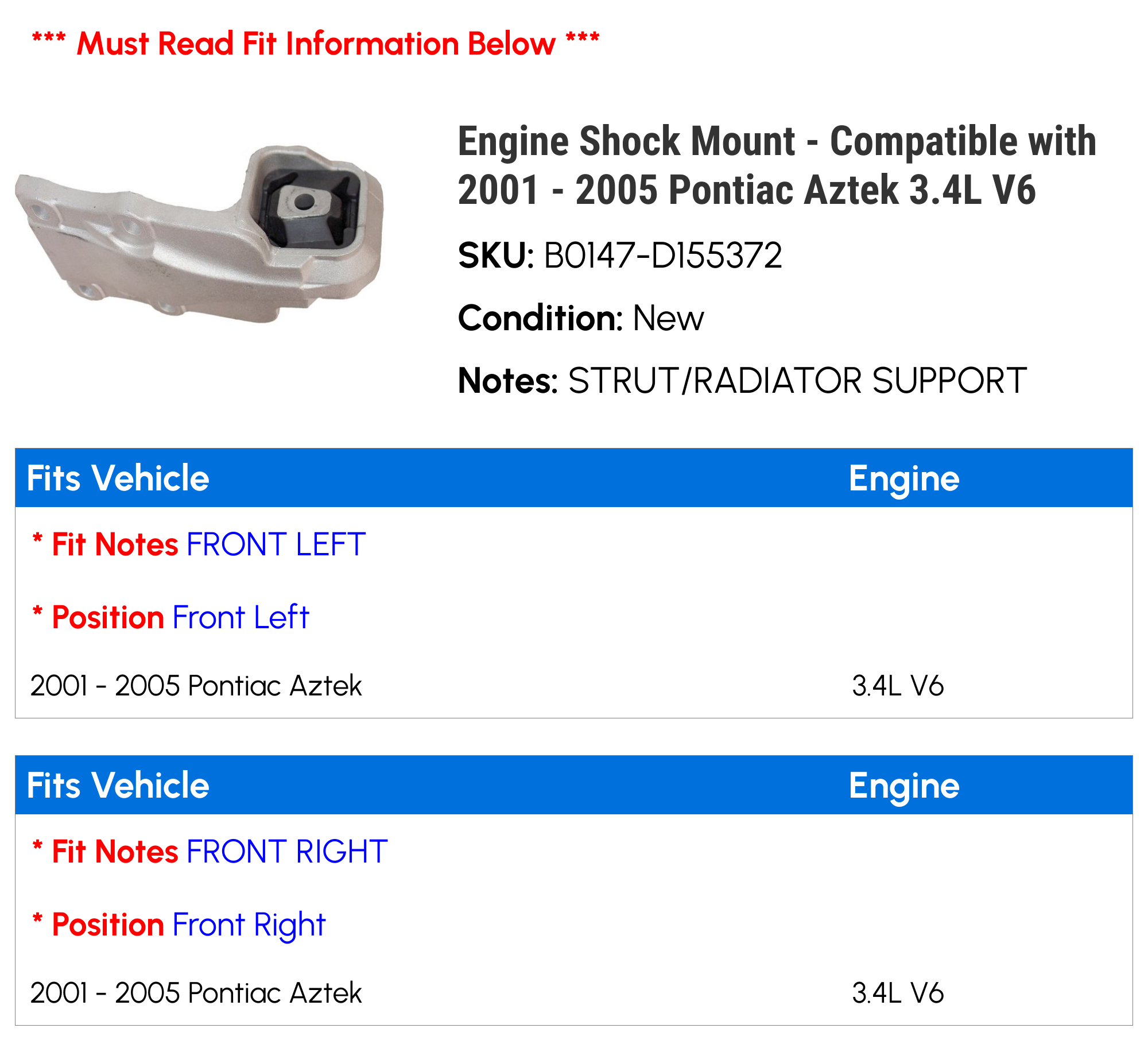 Engine Shock Mount E98899