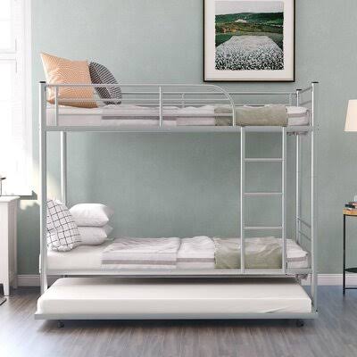 Twin-Over-Twin Metal Bunk Bed with Trundle G74585