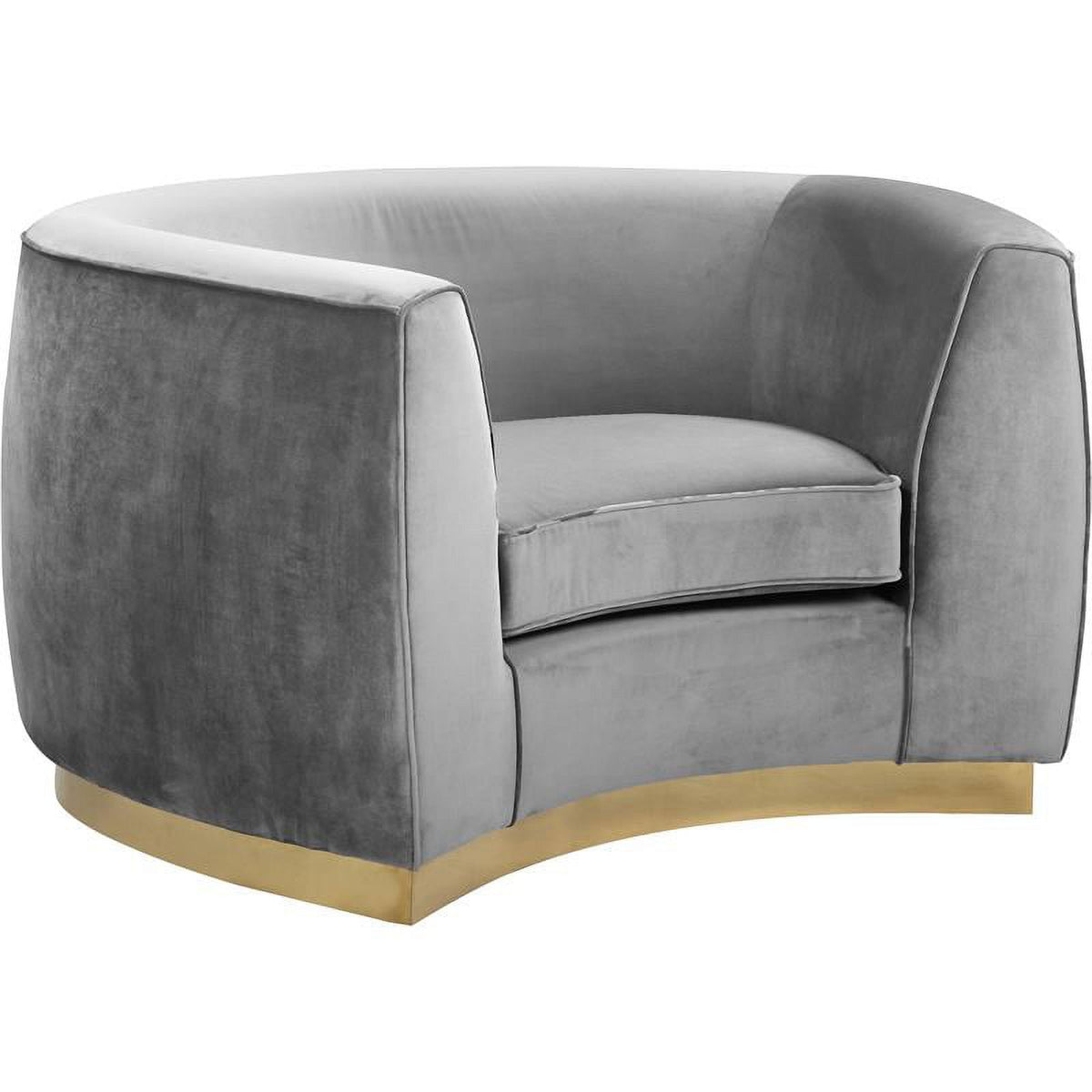 2-Piece Set with Velvet Accent Chair and Chaise in Gray and Gold J451699