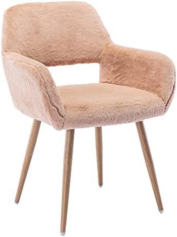 Faux Sherpa Accent Armchair with Metal Legs P135