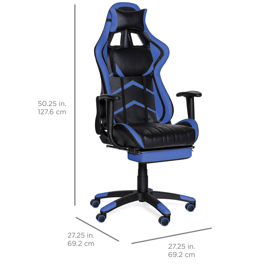 Blue Ergonomic Swivel Reclining Office Gaming Chair I82665