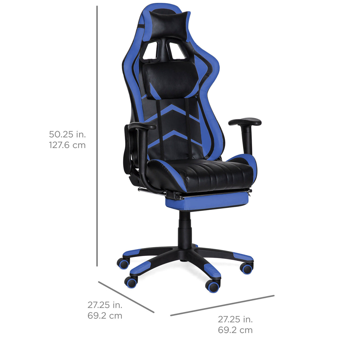 Blue Ergonomic Swivel Reclining Office Gaming Chair I82665
