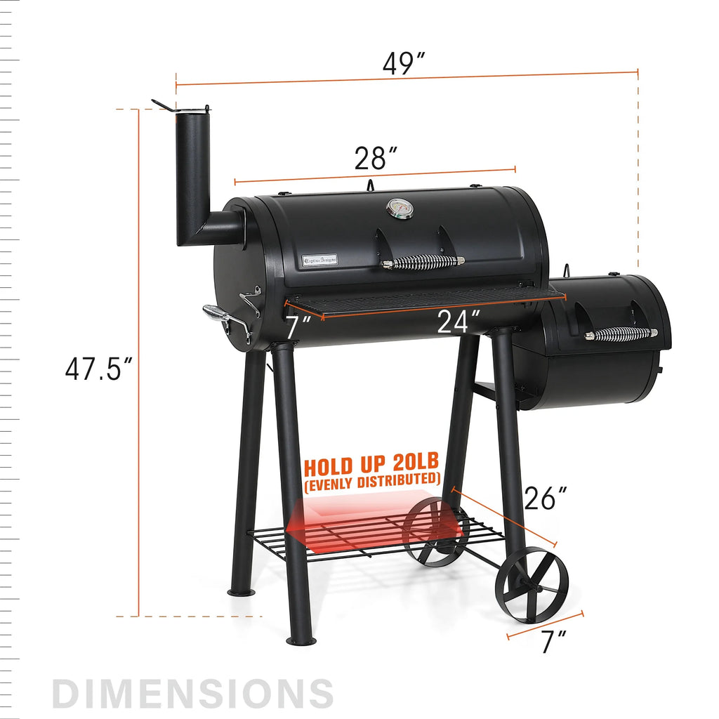 Charcoal Grill with Offset Smoker F88528