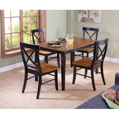 5 Piece Rubberwood Solid Wood Dining Set W785