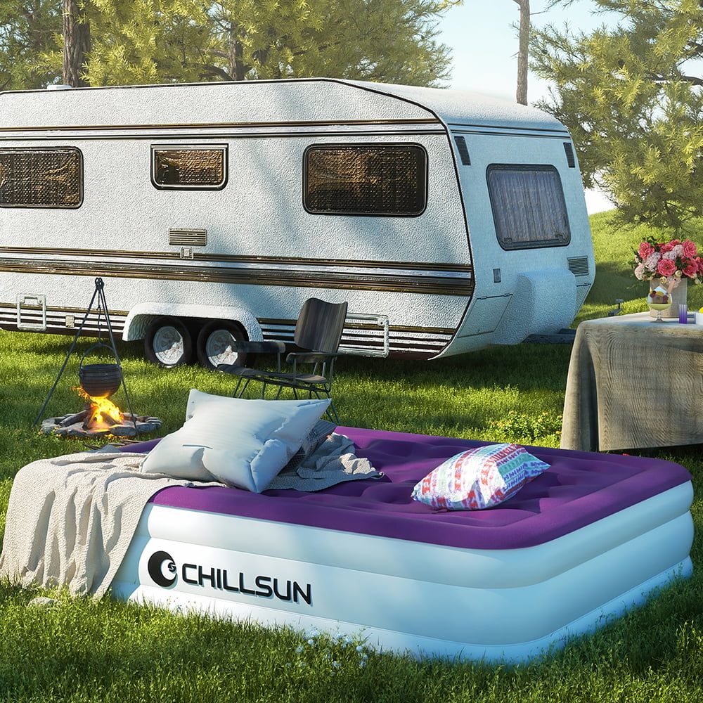Queen Size 16 inch Inflatable Air Mattress with Built-in Pump A7864