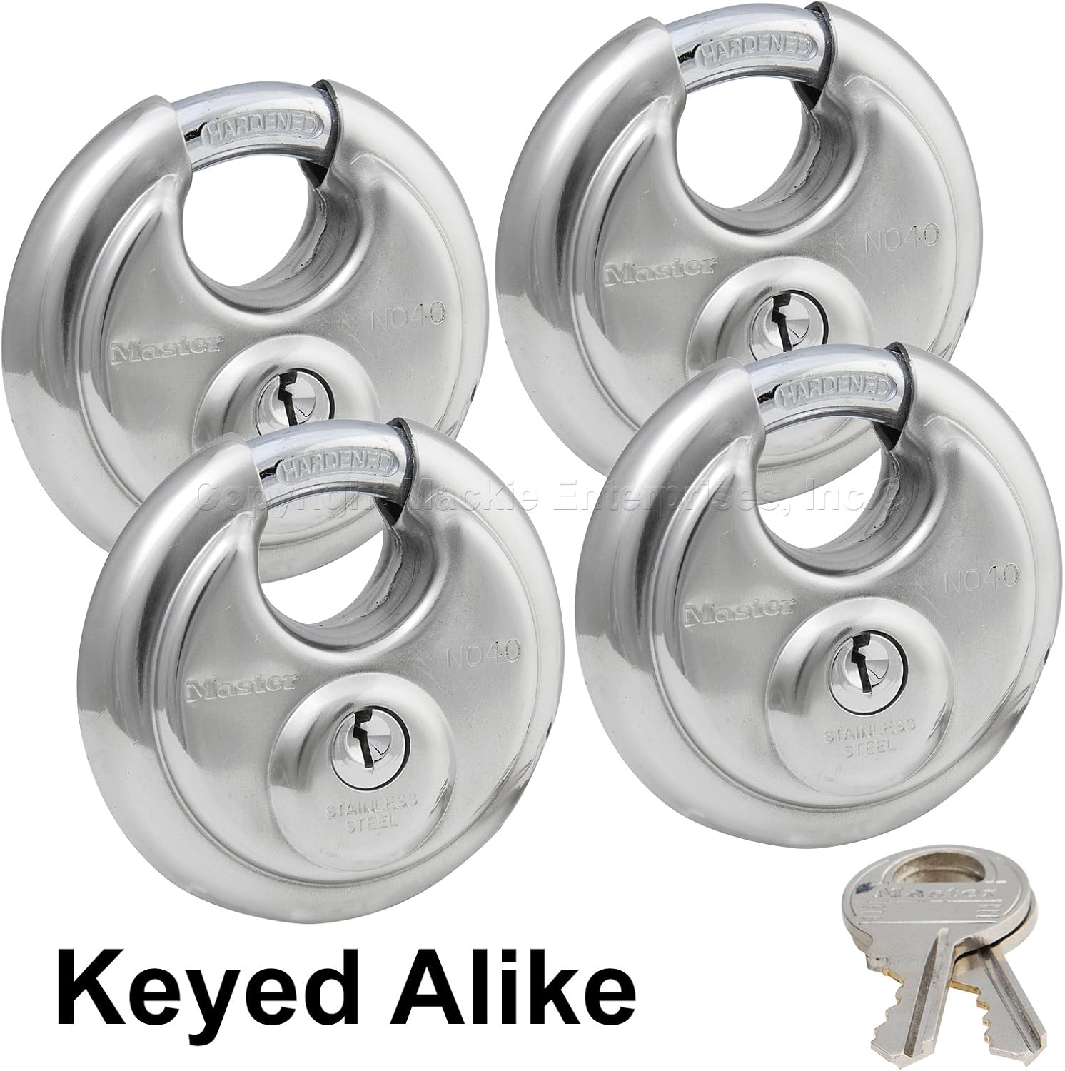 8 Keyed Alike Stainless Steel Padlocks R438623