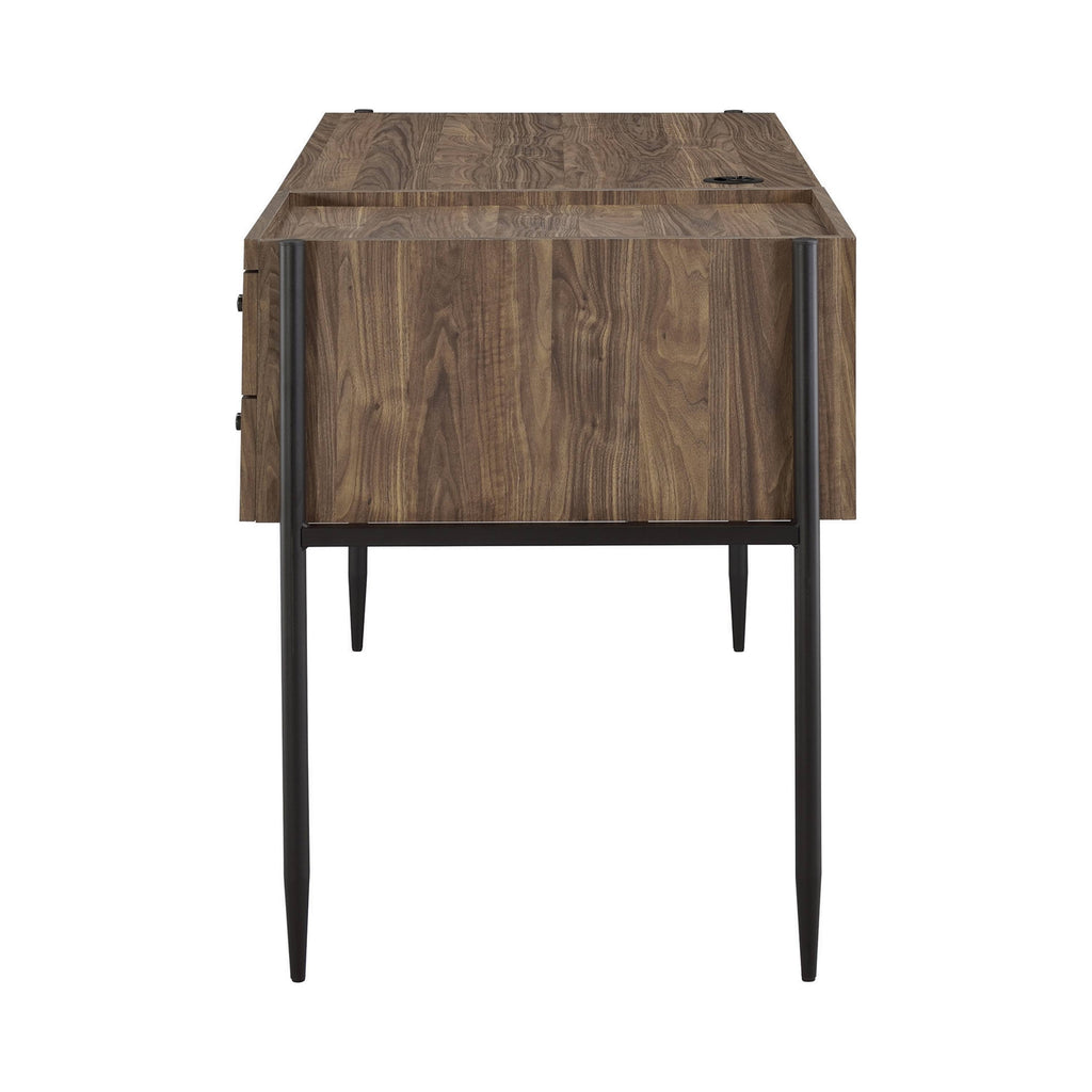 Industrial Aged Walnut and Black Bookcase U30258