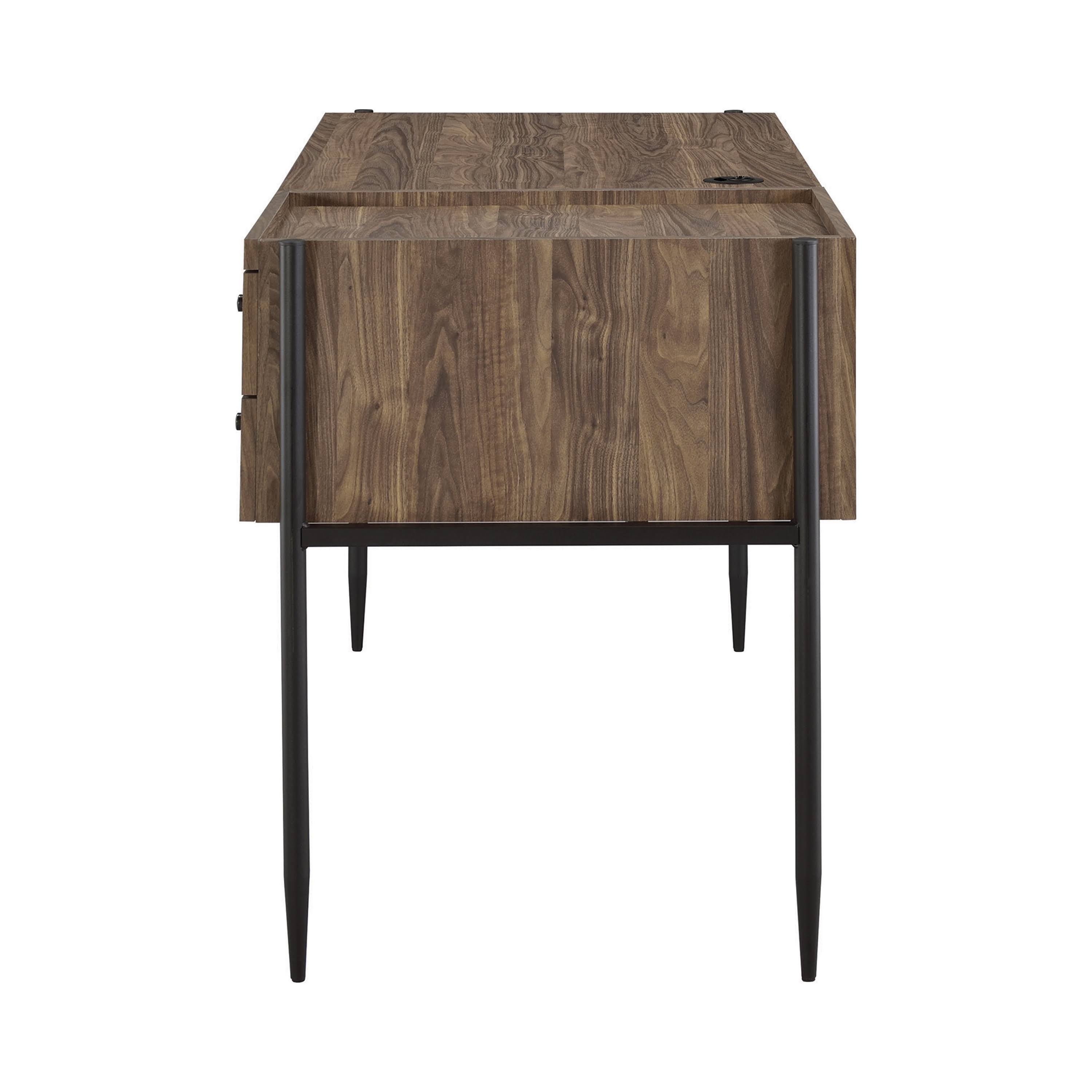 Industrial Aged Walnut and Black Bookcase U30258