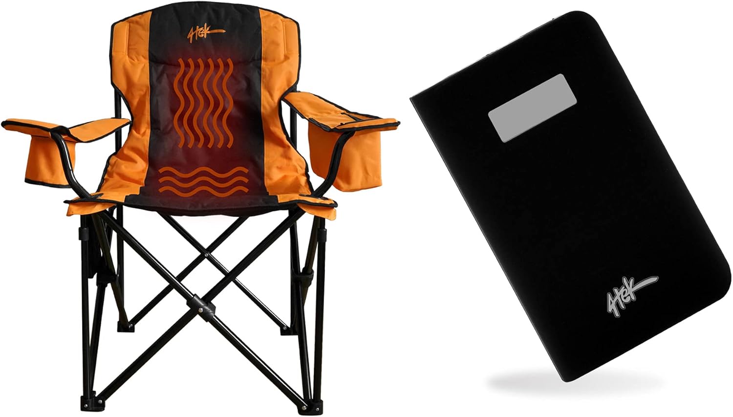 Heated Portable Chair Orange Black M456