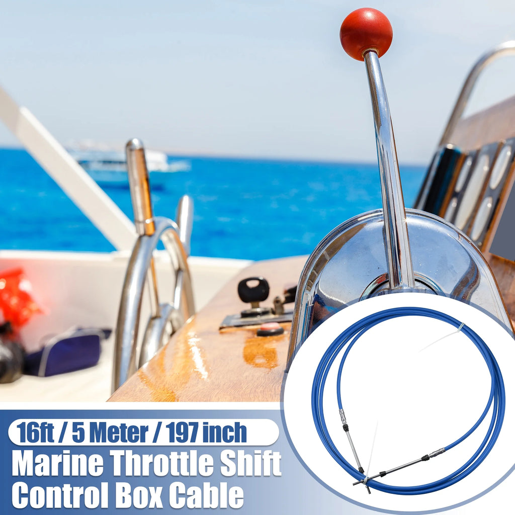 2pcs 16ft Marine Type Throttle Shift Remote Control Box Cable for Yamaha Outboard Engine Boat U63450
