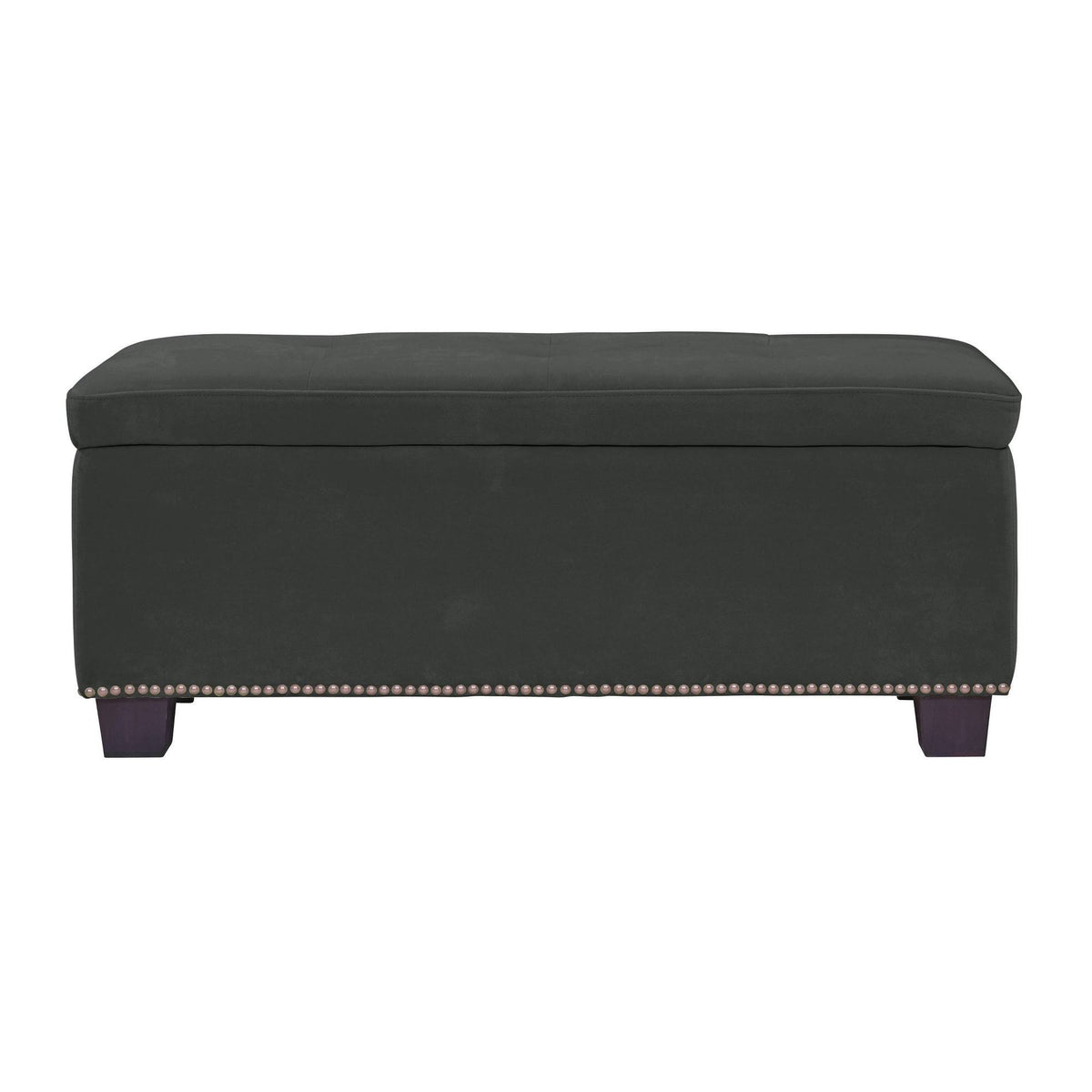 Tufted Storage Ottoman Velvet Gray L4944