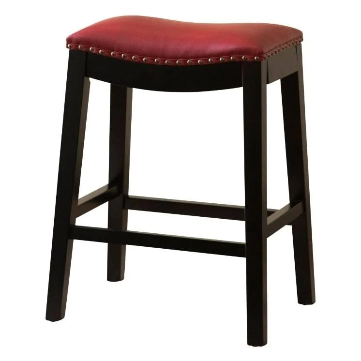 Red Bonded Leather Counter Stool N4953