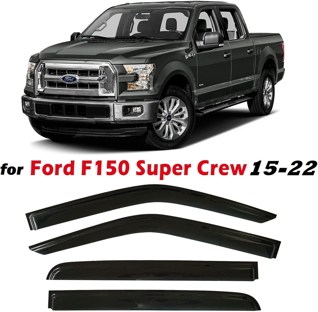 Dark Tinted Tape-On Side Window Vent Visor Deflectors Rain Guards Pack of 2 V9380