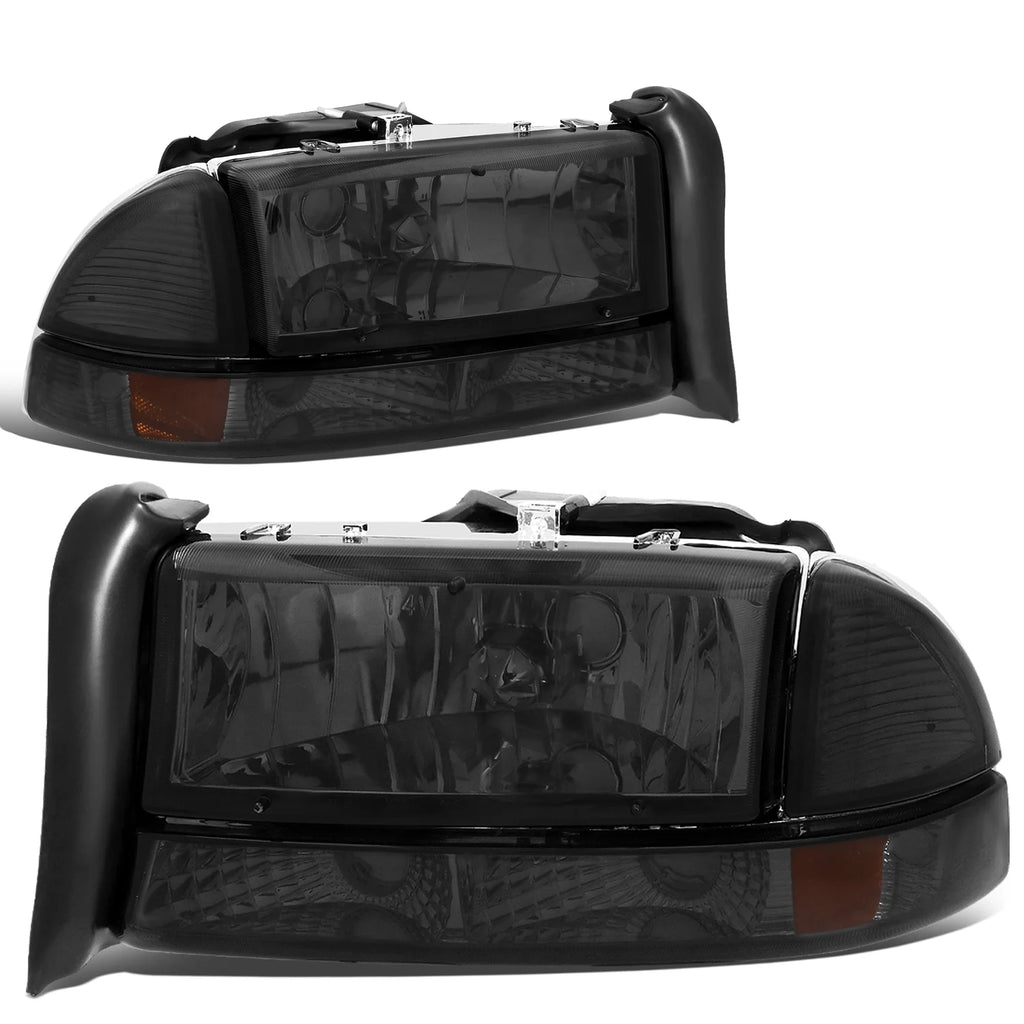 4pcs Replacement Headlight and Bumper Lamp Smoked Housing Amber Side F381477