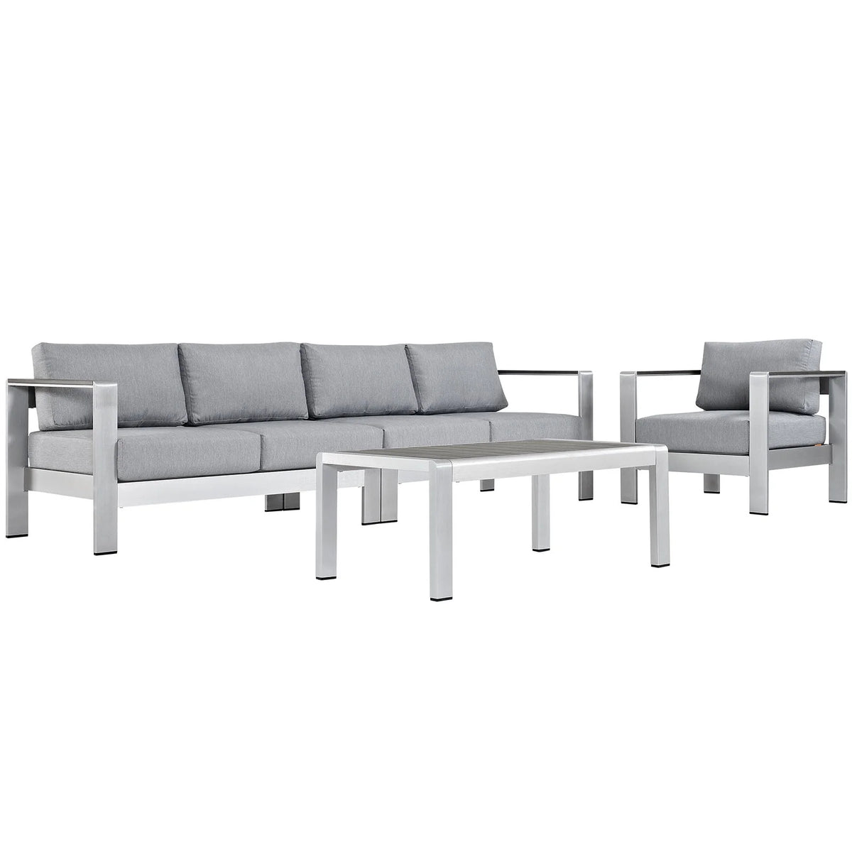 4 Piece Outdoor Patio Aluminum Sectional Sofa Set O466431