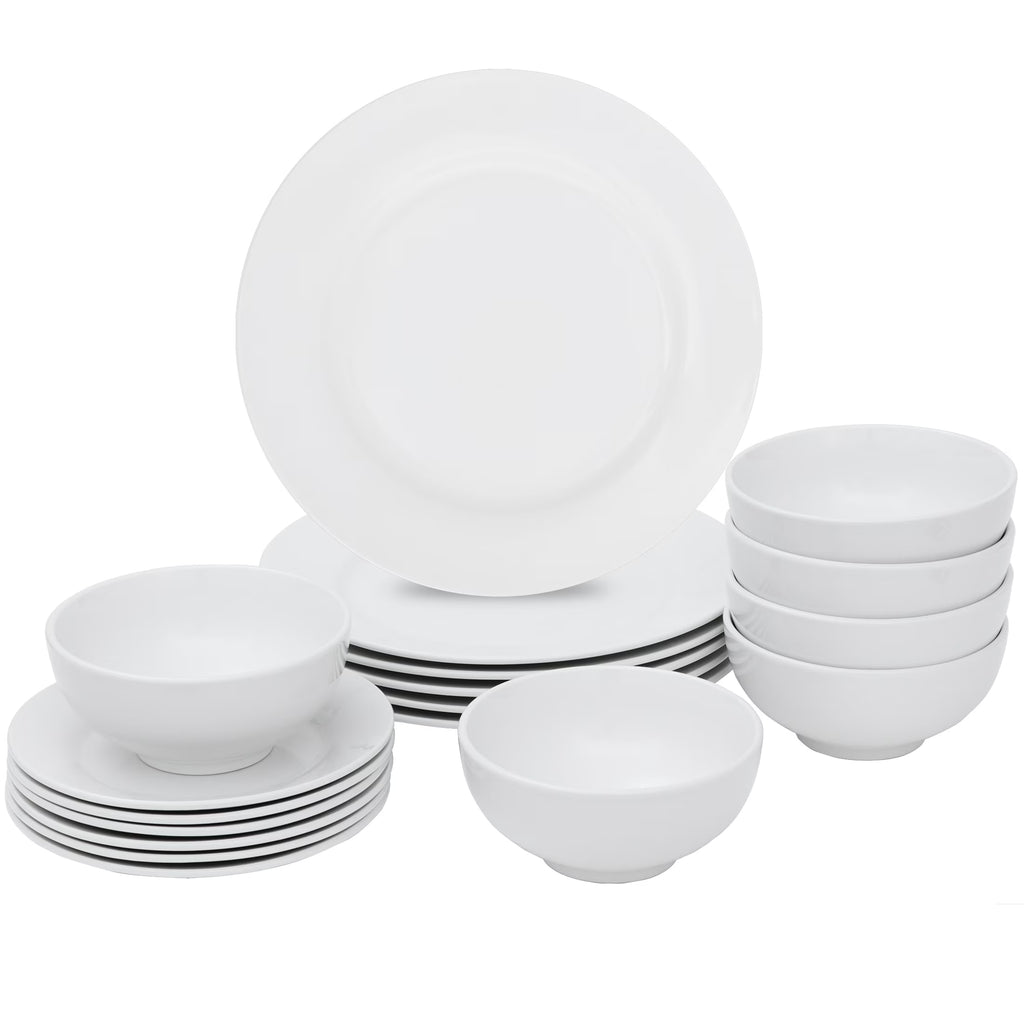 White 18 Pc Dinnerware Set for 6 S15446