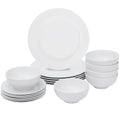 White 18 Pc Dinnerware Set for 6 S15446