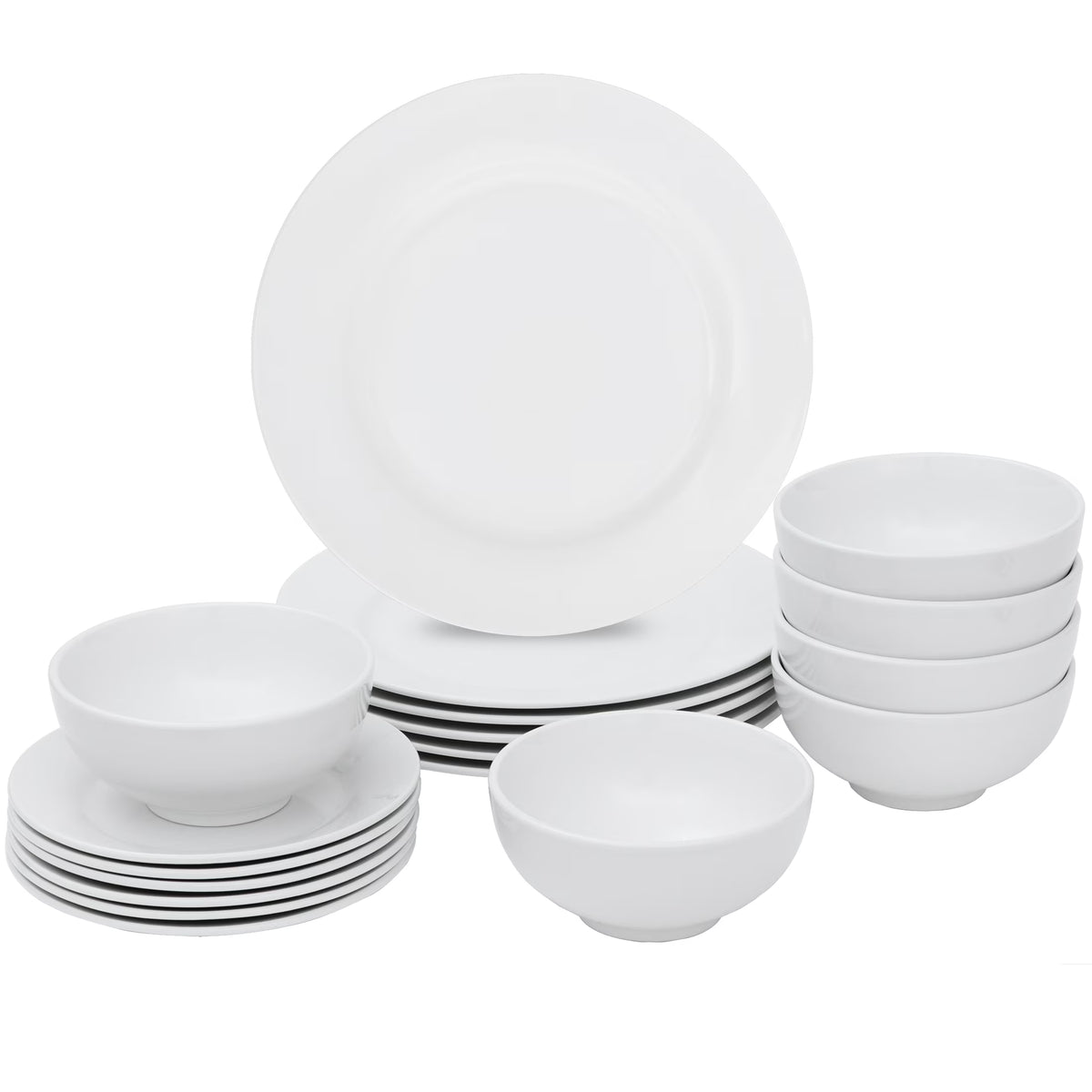 White 18 Pc Dinnerware Set for 6 S15446