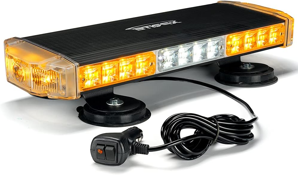 Amber LED Rooftop Strobe Light Bar with Magnetic Mount D30701