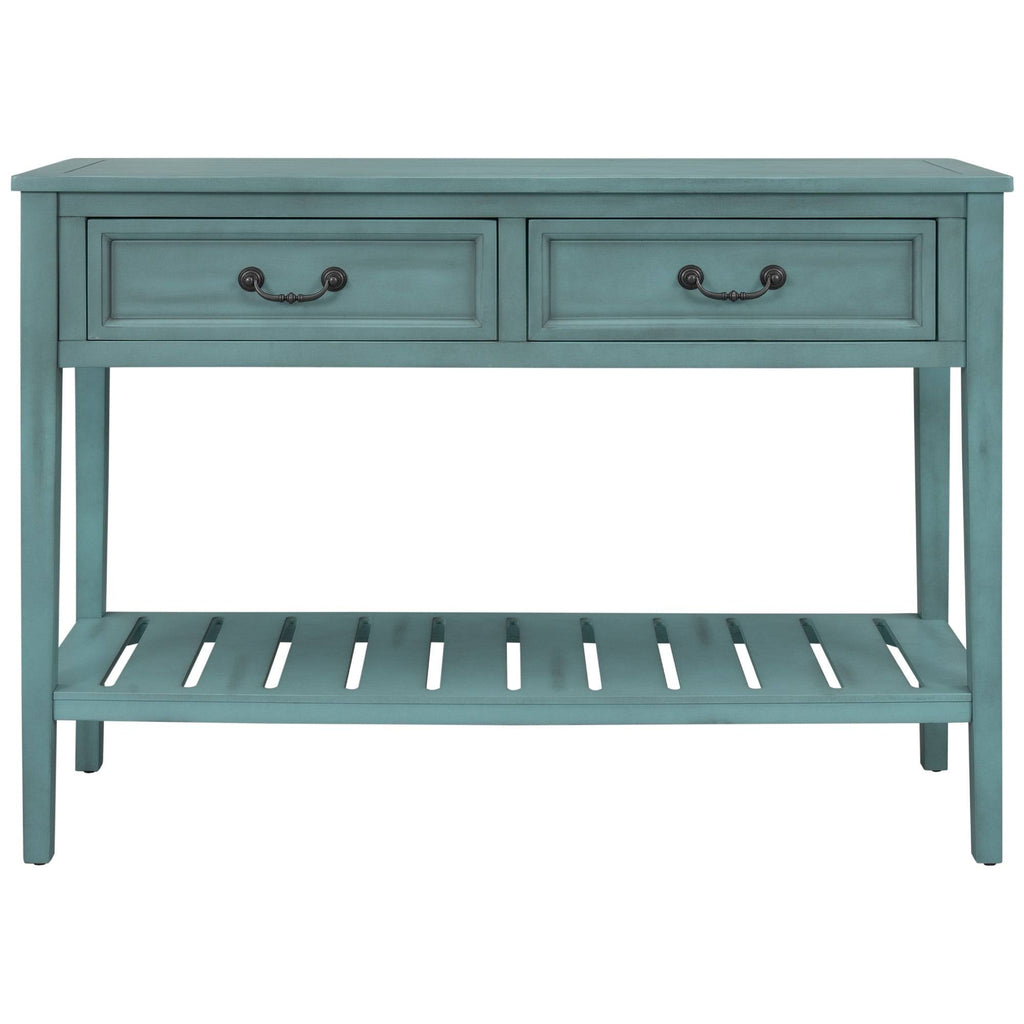 Green Console Table with 2 Drawers and 1 Shelf P459001