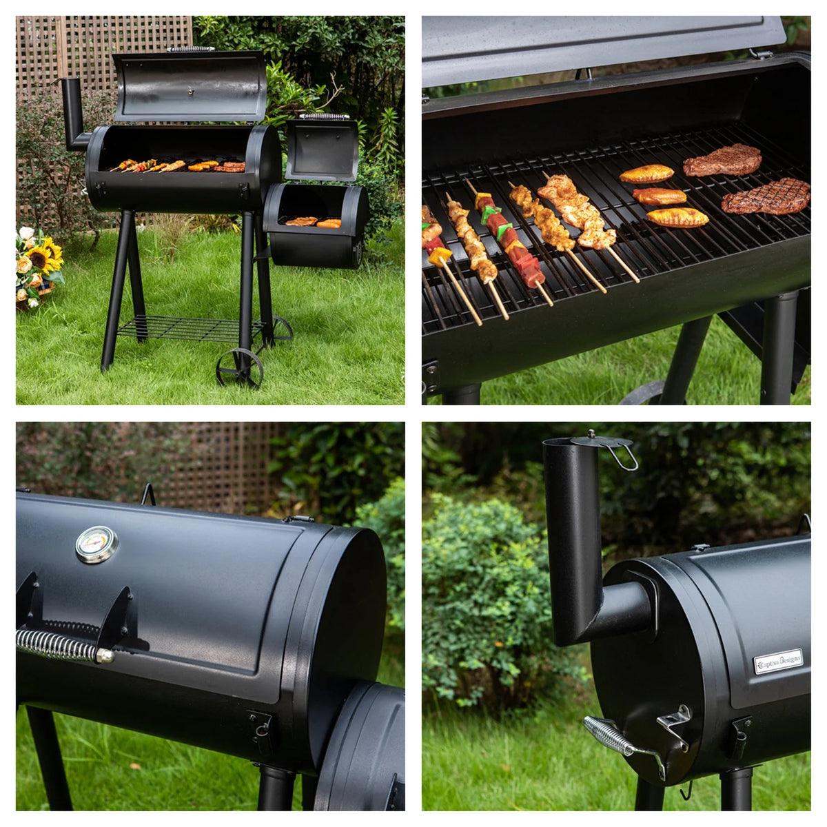 Charcoal Grill with Offset Smoker F88528