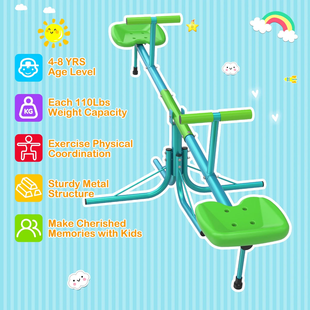Kids Seesaw Teeter Totter with 360 Degrees Rotation Y294366
