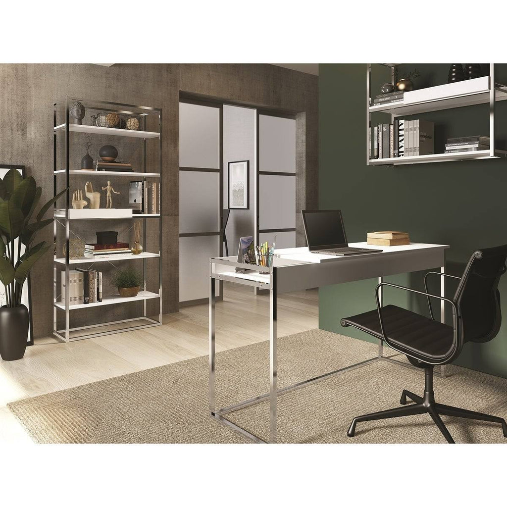 Oak Melamine and Black Painted Metal Bookcase C9224