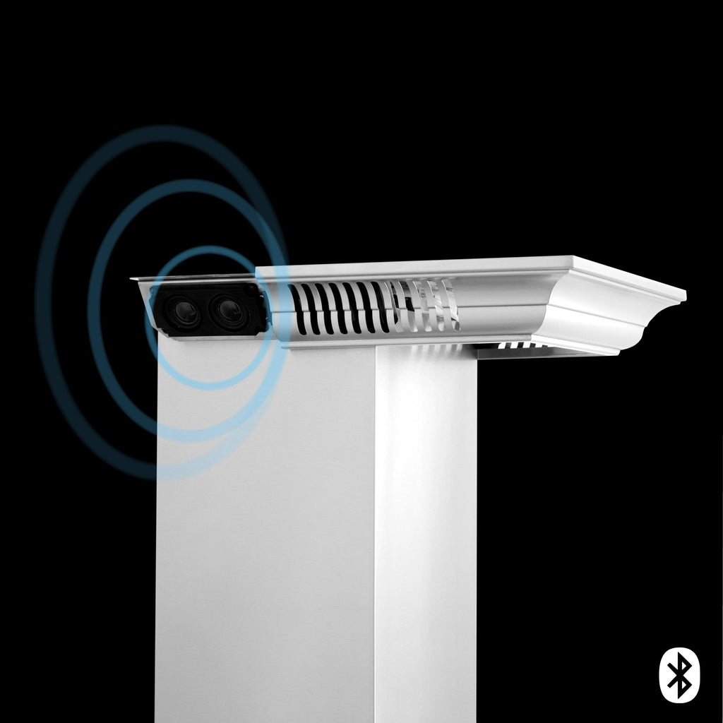 42 in. Wall Mount Range Hood in Stainless Steel with Built-in Bluetooth Speakers X6073