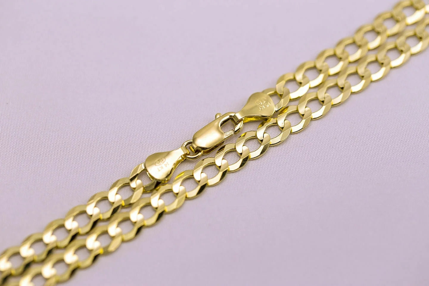 14k Solid Yellow Gold Cuban Link Chain Necklace 22" D54569