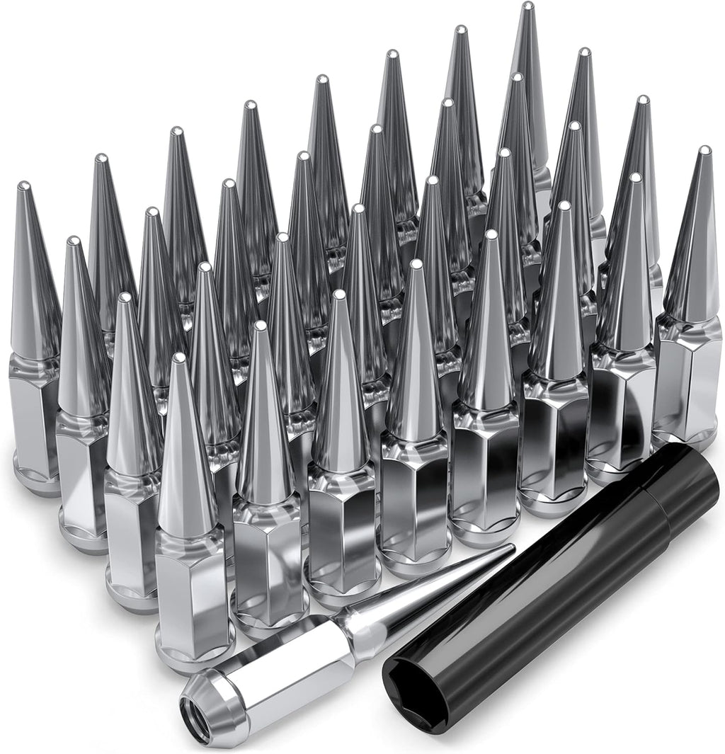 Black 25 Pack 1-Pc Hex Spike Lug Nut Set U37740