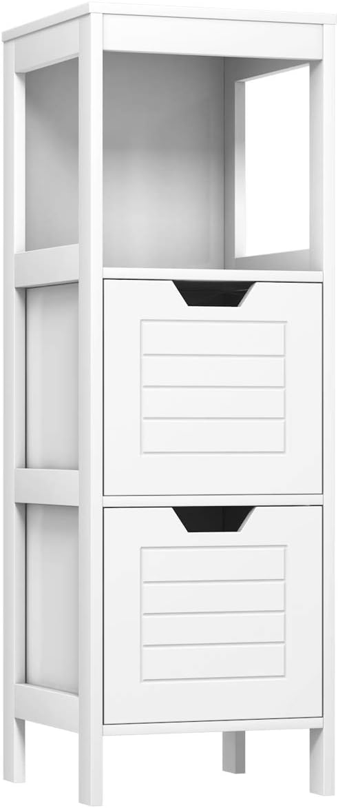 Black Wooden Bathroom Floor Cabinet with 2 Adjustable Drawers I8922