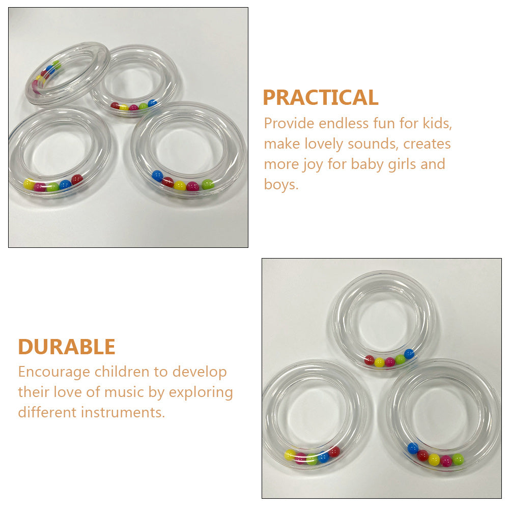 Transparent Circle Rattle Hand Crank Toy Newborn Toys 0 3 Months Kids Music Infant 4 Pcs P112125