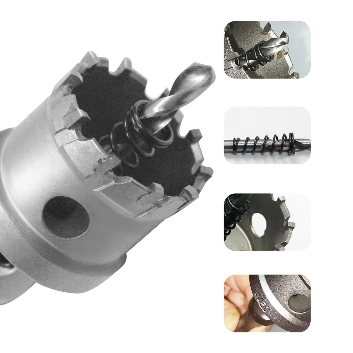 9 PCS Tungsten Carbide Tipped Hole Saw Set with 2 Pilot Drill Bit B319
