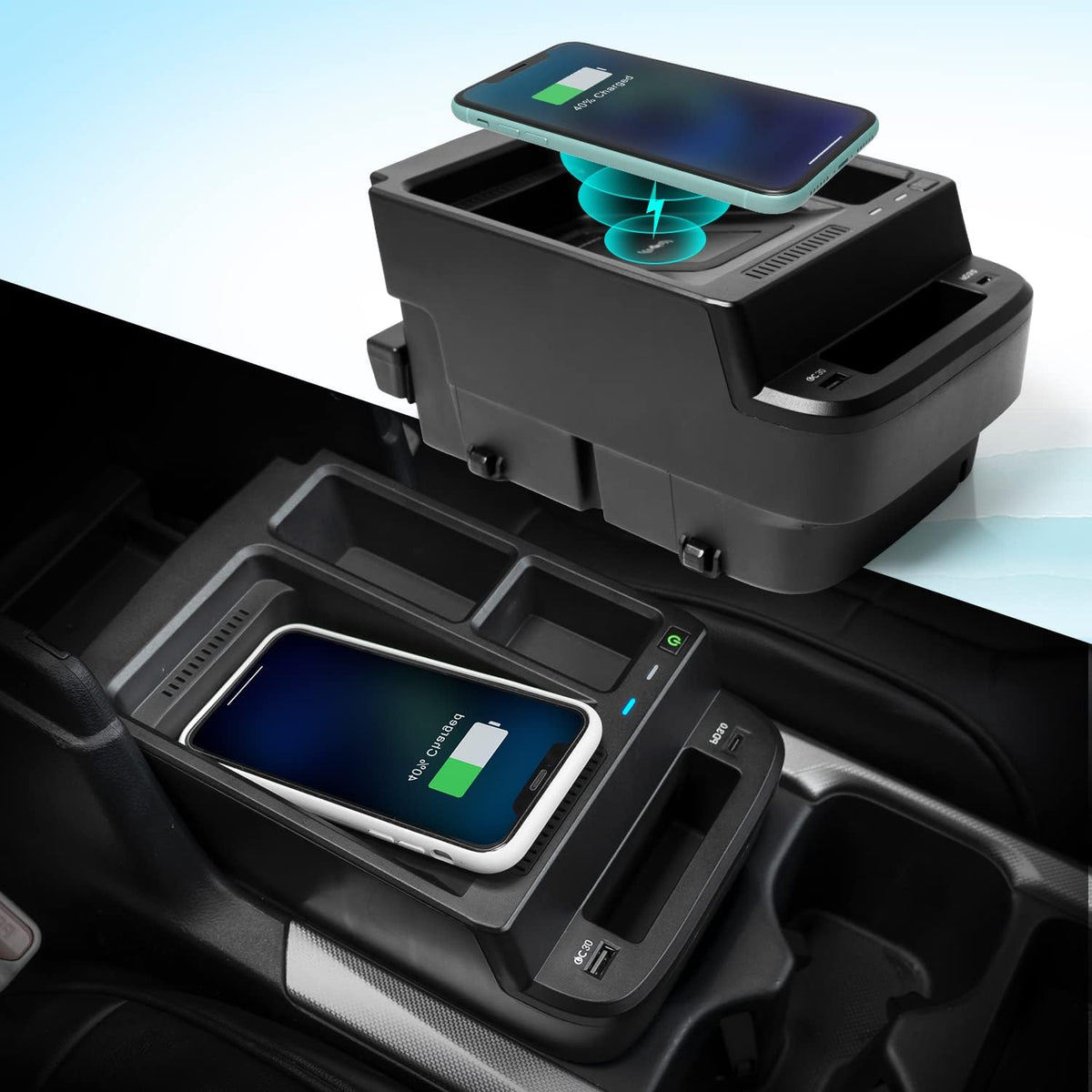 Center Console Organizer with Wireless Charger R4259