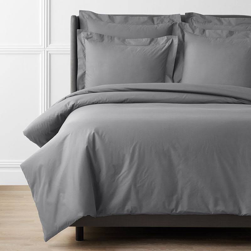 Pewter Gray Supima Cotton Percale Duvet Cover, Twin X322158